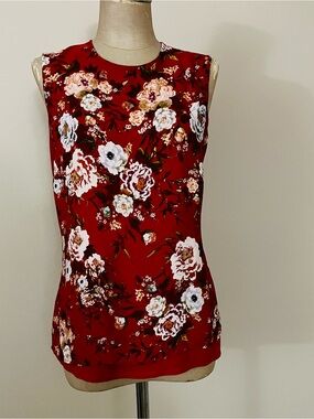 Lex & Madison Red Floral Sleeveless Tank